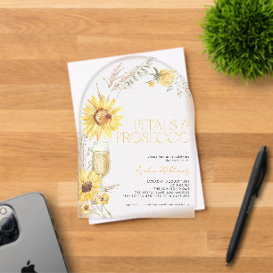 Petals & Prosecco Boho Sunflower Bridal Shower Acryleinladungen