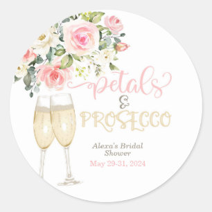 Petals & Prosecco-Brautjunggesellinnenparty Runder Aufkleber