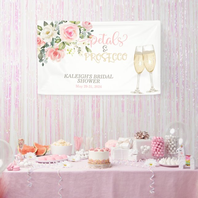 Petals & Prosecco Brautparty Banner (Party)