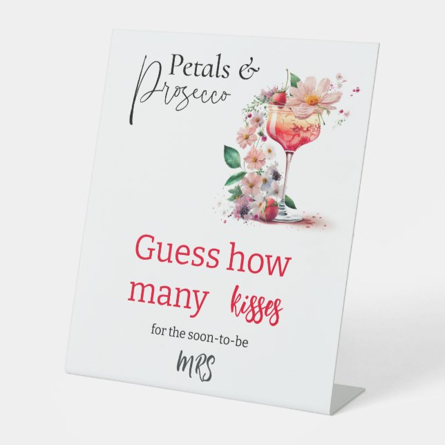 Petals Prosecco Brautparty Brunch Ratess Sockelschild (Vorderseite)