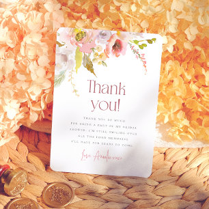 Petals & Prosecco Brautparty Dankeskarte