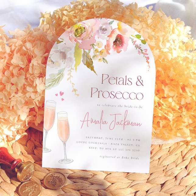 Petals & Prosecco Brautparty Einladung (Von Creator hochgeladen)