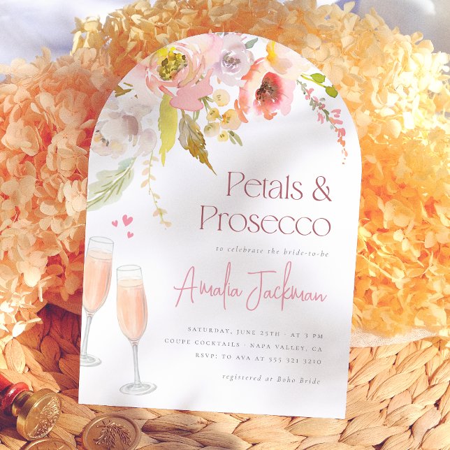Petals & Prosecco Brautparty Einladung (Von Creator hochgeladen)