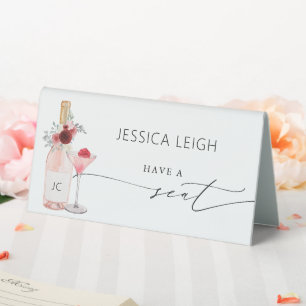 Petals & Prosecco Brautparty Tischsitze Tischaufsteller