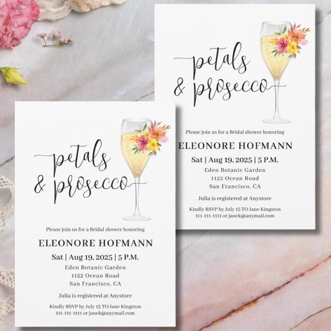 Petals & Prosecco Bridal Dusche Einladung (Von Creator hochgeladen)