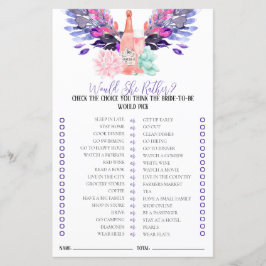 Petals & Prosecco Bridal Spiel würde sie lieber