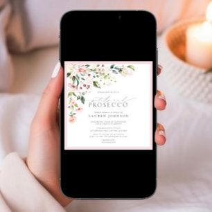 Petals & Prosecco Elegante Rosa Blütendusche Einladung