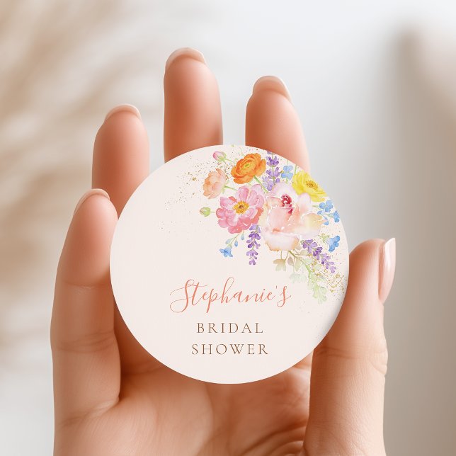 Petals & Prosecco Floral Bridal Shower Stickers (Créateur téléchargé)