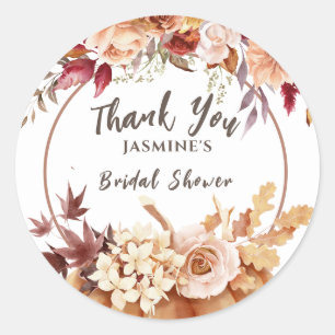 Petals & Prosecco Floral Rose Gold Brautparty Runder Aufkleber