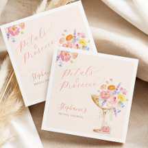 Petals & Prosecco Florale Brautparty-Servietten