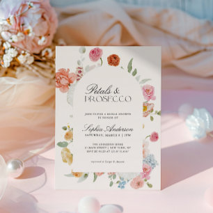 Petals & Prosecco Frühlingsblumen Brautparty Einladung