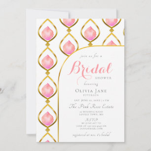 Petals Prosecco Gold Deko Pattern Brautparty Einladung