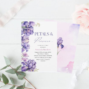 PETALS & PROSECCO IRIS BLUME Aquarellfarben Einladung