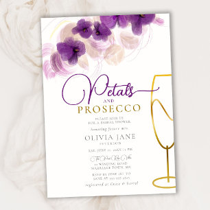 Petals Prosecco Lila Orchids Boho Elegante Bridal Einladung