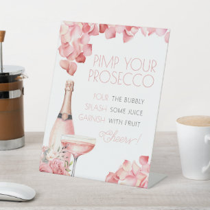 Petals & Prosecco Mimosa Bar Brautparty Sockelschild