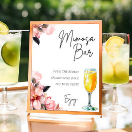 Petals & Prosecco Mimosa Bar Sign Brautparty Poster