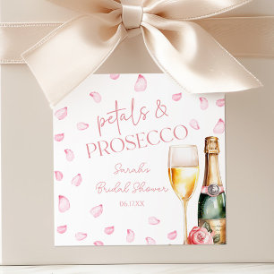 Petals & Prosecco Mimosa Champagne Brautparty Quadratischer Aufkleber