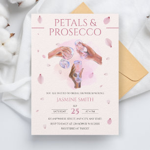 Petals & Prosecco Pink Brautparty Einladung