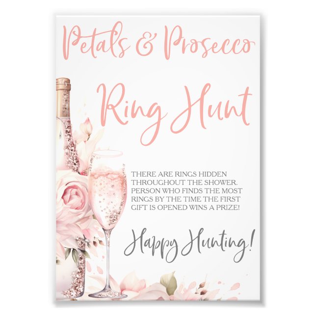 Petals & Prosecco Ring Game Ring Jagd Spiel Fotodruck (Vorne)