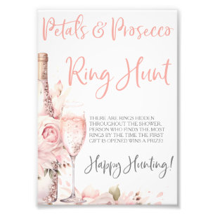 Petals & Prosecco Ring-Spiel Ring-Suche Spiel Fotodruck