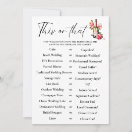 Petals This or that Brautparty Game Card