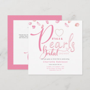 PETALS UND PEARLS Pink Glam Chic Brautparty Einladung