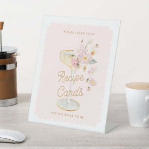 Petals und Prosecco Bitte verlass deine Rezeptkart Sockelschild
