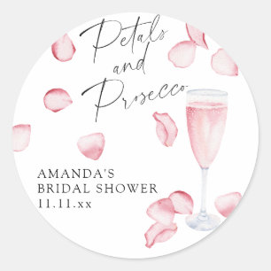 Petals und Prosecco-Brautjunggesellinnenabschied Runder Aufkleber