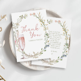 Petals und Prosecco-Brautparty Dankeskarte