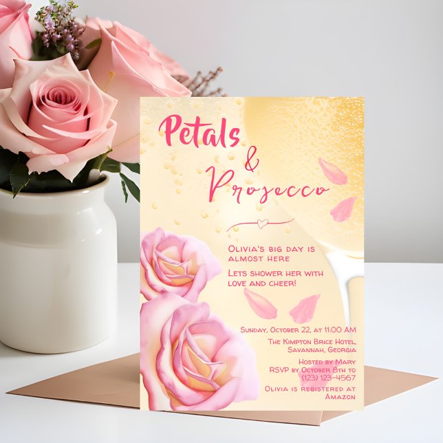 Petals und Prosecco Brautparty Einladung (Von Creator hochgeladen)
