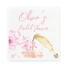 Petals und Prosecco Brautparty Napkins