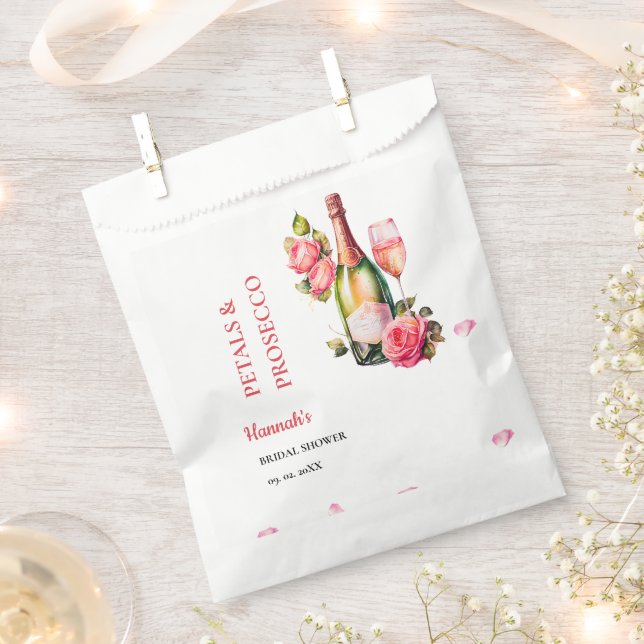 Petals und Prosecco-Brautparty Party Geschenktütchen (Ausgeschnitten)