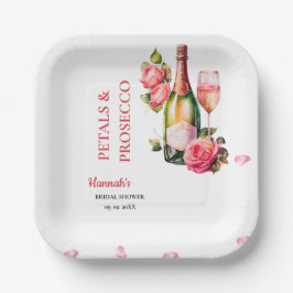 Petals und Prosecco-Brautparty Party Pappteller