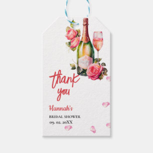 Petals und Prosecco Brautparty Vielen Dank Geschenkanhänger
