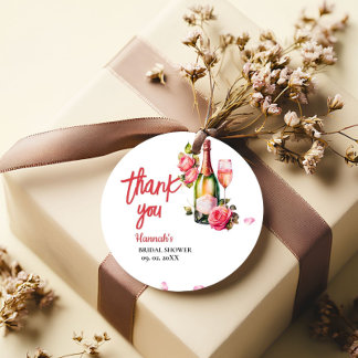 Petals und Prosecco Brautparty Vielen Dank Geschenkanhänger