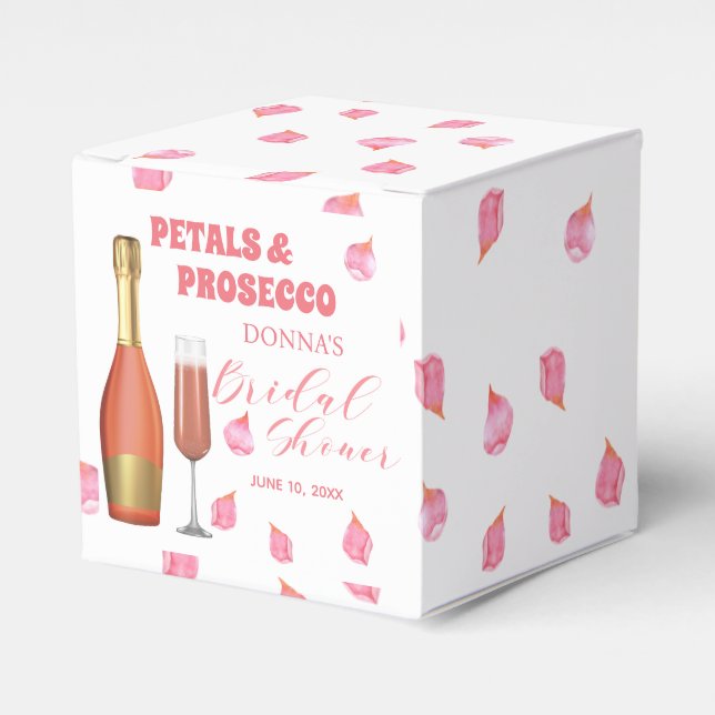 Petals und Prosecco Gold Flaschen Brautparty Geschenkschachtel (Vorderseite)