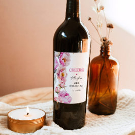 Petals und Prosecco hellrosa Péronenbridal Weinetikett