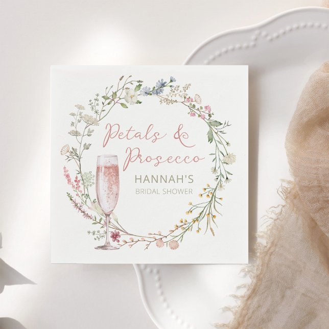 Petals und Prosecco-Hochzeitsstift Serviette (Von Creator hochgeladen)