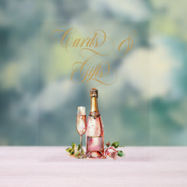 Petals und Prosecco Karten und Geschenke Brautpart Acrylschild