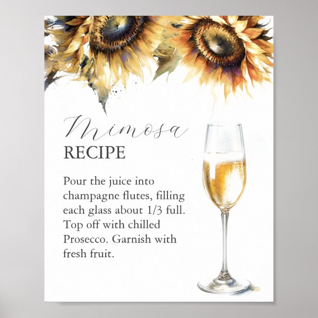 Petals und Prosecco Mimosa Bar Sign Poster (Vorne)