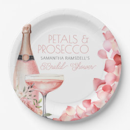 Petals und Prosecco Pink Brautparty Pappteller