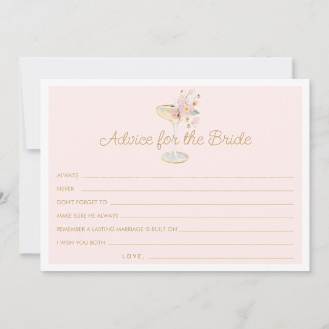 Petals und Prosecco-Rat für die Bride Card Dankeskarte (Vorderseite)