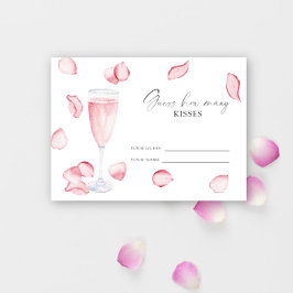 Petals und Prosecco - raten Sie, wie viele Küsse Begleitkarte