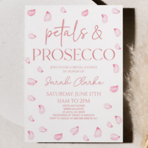Petals und Prosecco Rosenblätter Brautparty Einladung