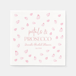 Petals und Prosecco Rosenblätter Brautparty Serviette