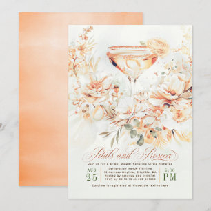 Petals und Prosecco Terracotta Boho Brautparty Einladung