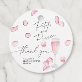 Petals und Prosecco - vielen Dank Brautparty Geschenkanhänger