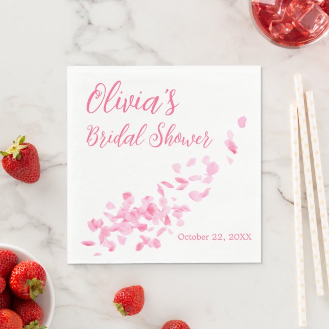 Petals und Prosecco Wedding Brautparty Napkins Serviette (Beispiel)