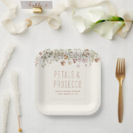 Petals und Prosecco-Wildblume Brautparty Pappteller