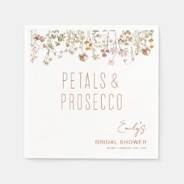 Petals und Prosecco-Wildblume Brautparty Serviette